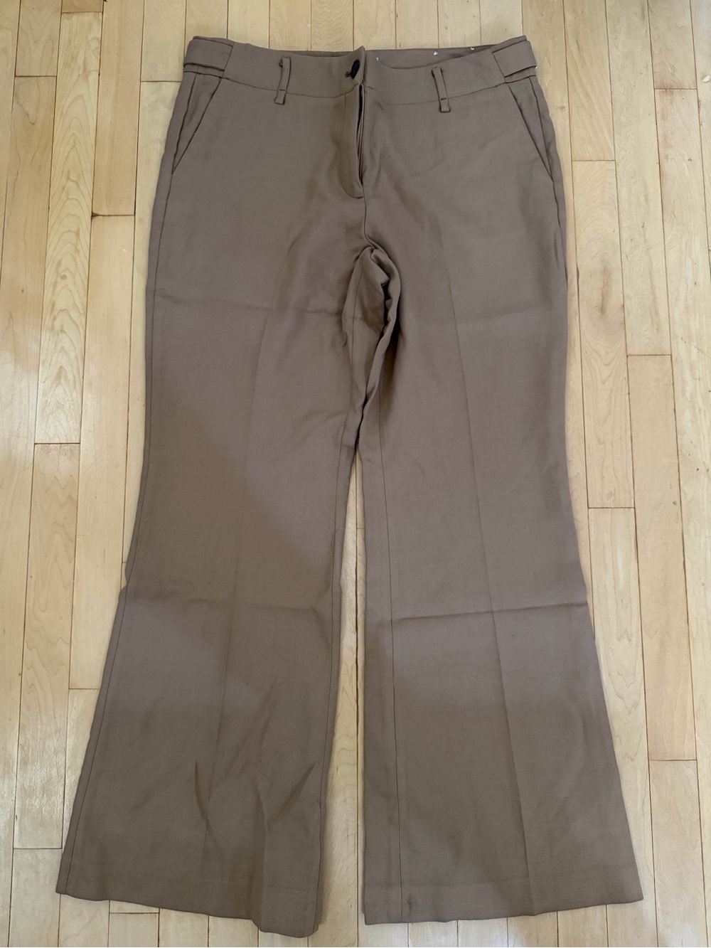 LOFT Women Taupe Dress Pants - Straight to Slight Flare